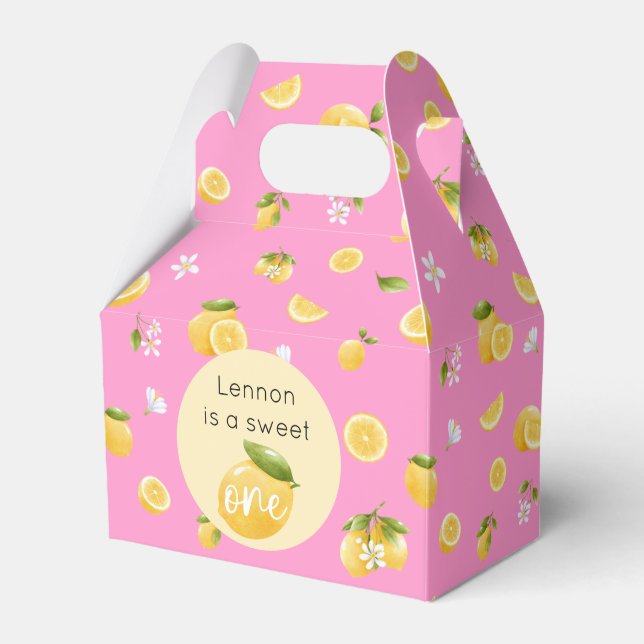 Lemon Sweet One 1st Birthday Favor Boxes (Front Side)