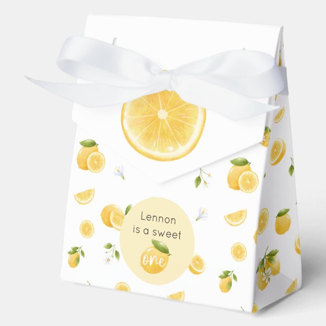 Lemon Sweet One 1st Birthday Favor Boxes (Front)