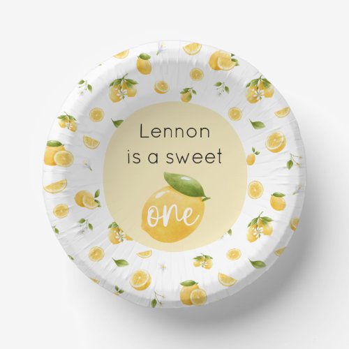 Lemon Sweet One 1st Birthday Paper Bowls