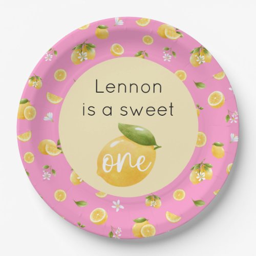 Lemon Sweet One 1st Birthday Paper Plates