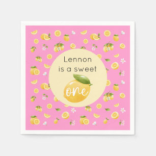 Lemon Sweet One 1st Birthday Party Napkins