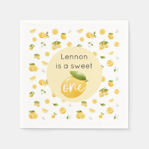 Lemon Sweet One 1st Birthday Party Napkins