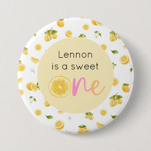 Lemon Sweet One Birthday Button