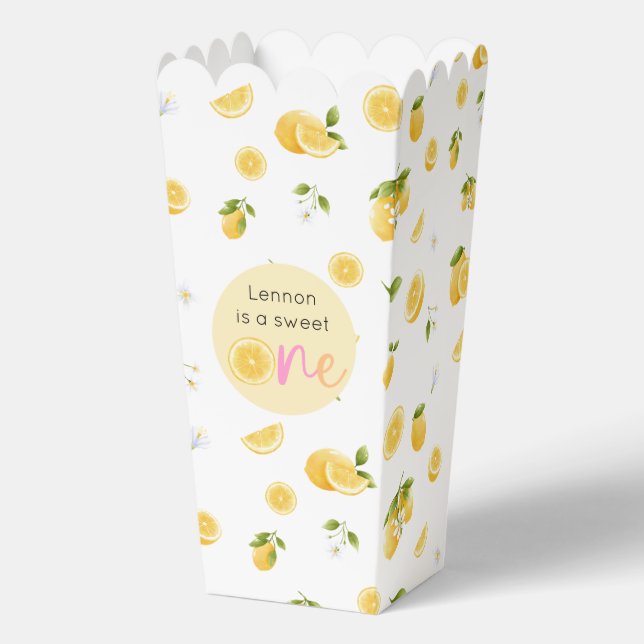Lemon Sweet One Birthday Favor Boxes (Front)
