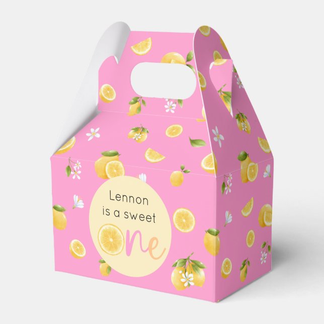 Lemon Sweet One Birthday Favor Boxes (Front Side)