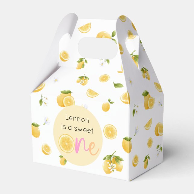 Lemon Sweet One Birthday Favor Boxes (Front Side)