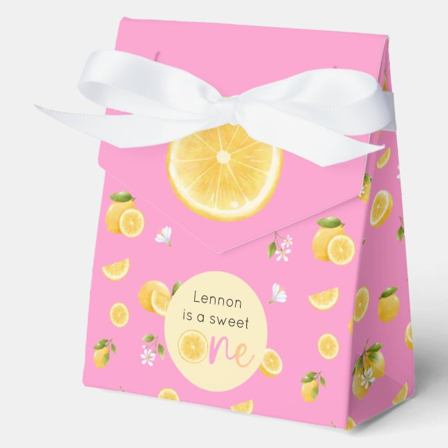Lemon Sweet One Birthday Favor Boxes (Front)