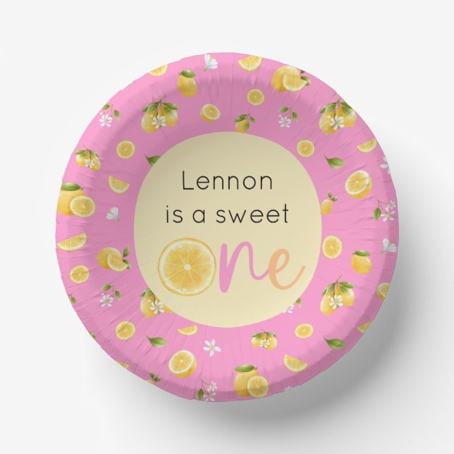 Lemon Sweet One Birthday Paper Bowls (Front)