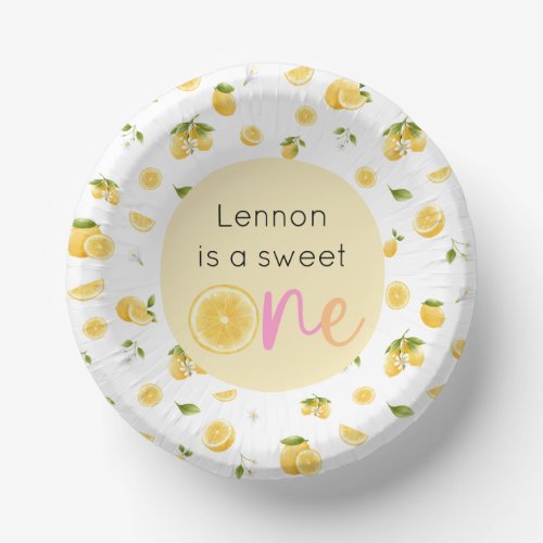 Lemon Sweet One Birthday Paper Bowls