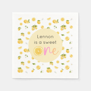 Lemon Sweet One Birthday Party Napkins