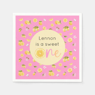 Lemon Sweet One Birthday Party Napkins