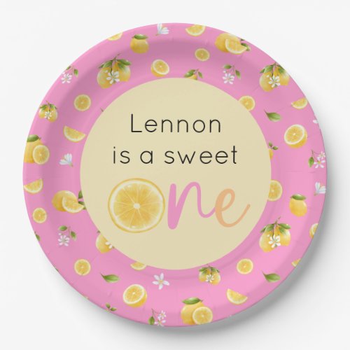 Lemon Sweet One Birthday Party Paper Plates