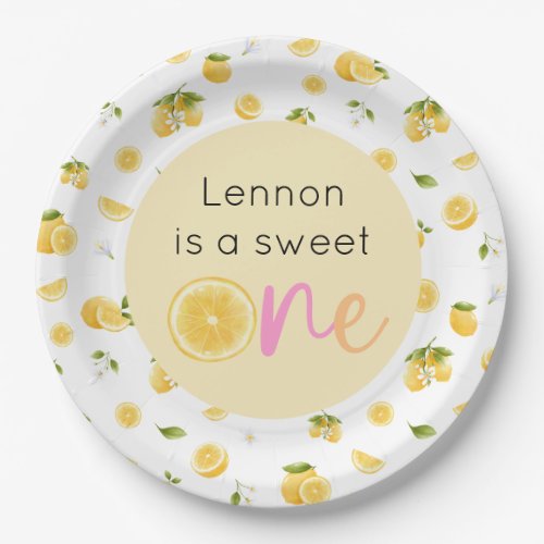 Lemon Sweet One Birthday Party Paper Plates