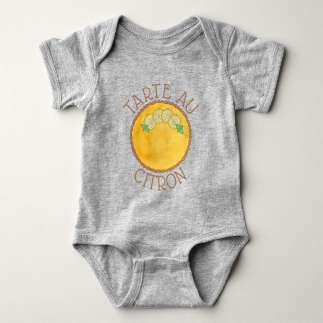 Lemon Tart Tarte au Citron Curd Pie Baking Food Baby Bodysuit (Front)