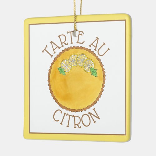 Lemon Tart Tarte au Citron Curd Pie Baking Food Ceramic Ornament