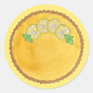 Lemon Tart Tarte au Citron Curd Pie Baking Food Classic Round Sticker