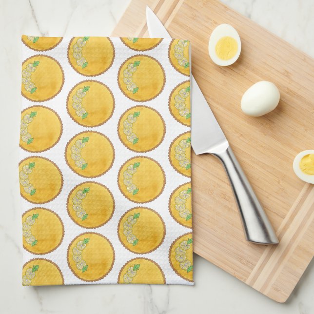 Lemon Tart Tarte au Citron Curd Pie Baking Food Kitchen Towel (Quarter Fold)