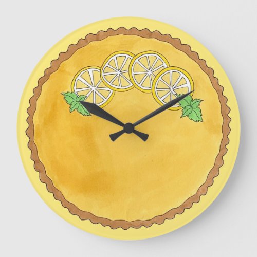 Lemon Tart Tarte au Citron Curd Pie Baking Food Large Clock