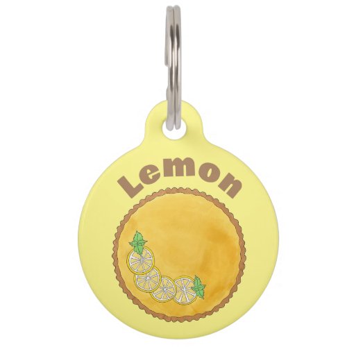 Lemon Tart Tarte au Citron Curd Pie Baking Food Pet ID Tag