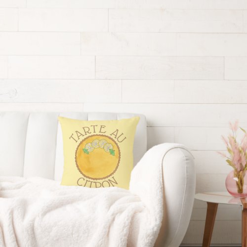 Lemon Tart Tarte au Citron Curd Pie Baking Food Throw Pillow