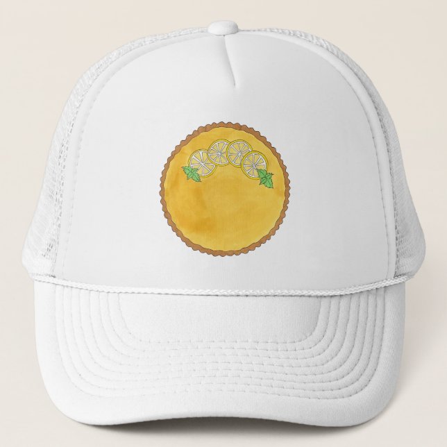 Lemon Tart Tarte au Citron Curd Pie Baking Food Trucker Hat (Front)