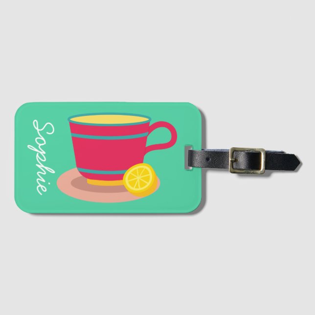 Lemon tea for tea lovers luggage tag (Front Horizontal)