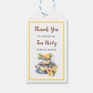 Lemon Teacup Afternoon Tea Party Favor Gift Tags