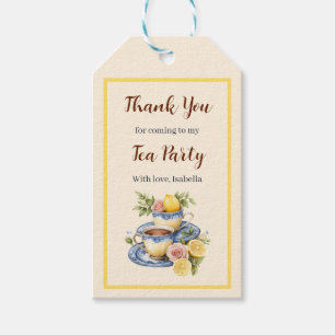 Lemon Teacup Afternoon Tea Party Favor Gift Tags