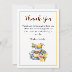 Lemon Teacup Afternoon Tea Party Thank You Card