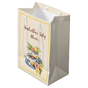Lemon Teacup Baby Shower Gift Favor Bag
