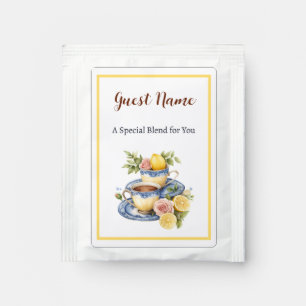 Lemon Teacup Tea Party Personalized Guest Name Bag Drink Mix