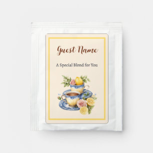 Lemon Teacup Tea Party Personalized Guest Name Bag Drink Mix