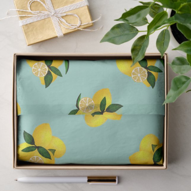 Lemon Teal Tissue Paper (Gift)