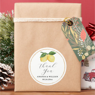 Lemon Thank You Classic Round Sticker