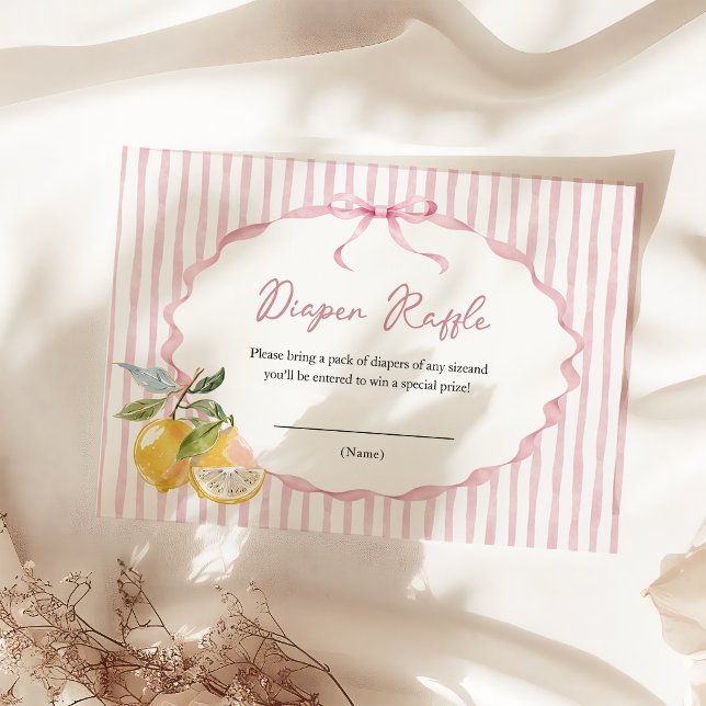 Lemon Theme Baby Shower Diaper Raffle Enclosure Card (Creator Uploaded)
