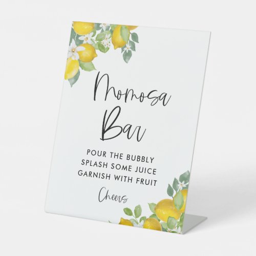 Lemon Theme Baby Shower Momosa Bar Sign