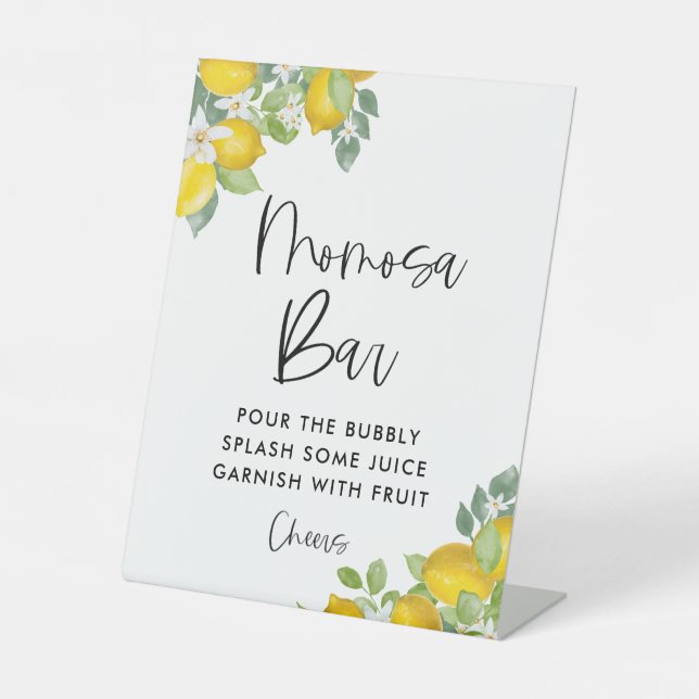Lemon Theme Baby Shower Momosa Bar Sign (Front)