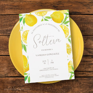 Lemon Theme Bridal Shower Invitation in Spanish