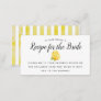 Lemon Theme Bridal Shower Recipe Request Card