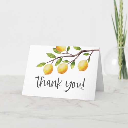 Lemon Theme Bridal Shower Thank You Card