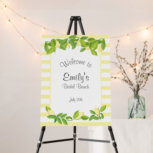 Lemon Theme Bridal Shower Welcome Sign (In Situ (Stand))