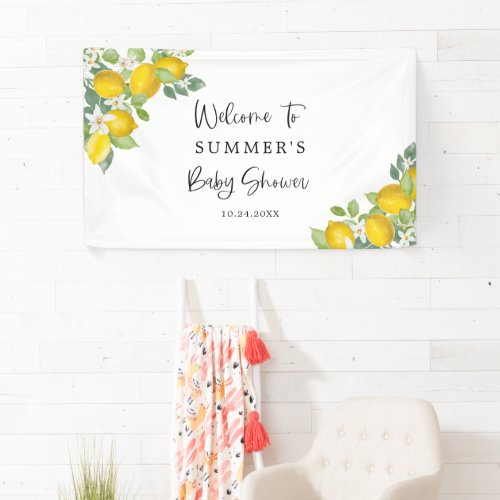 Lemon Theme Citrus Baby Shower Party  Banner