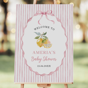 Lemon Theme Girl Baby Shower Welcome Sign