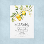 Lemon Theme Watercolor 30th Birthday Party Invitation<br><div class="desc">Lemon-themed 30th birthday party invitation with a watercolor illustration and a white background. Personalize the text with the party details and RSVP information.</div>