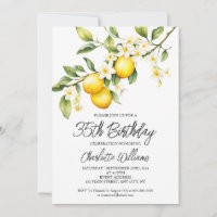 Lemon Theme Watercolor 35th Birthday Party