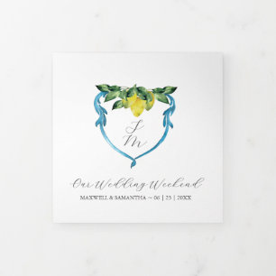 Lemon Theme Wedding Day Schedule Tri-Fold Announcement