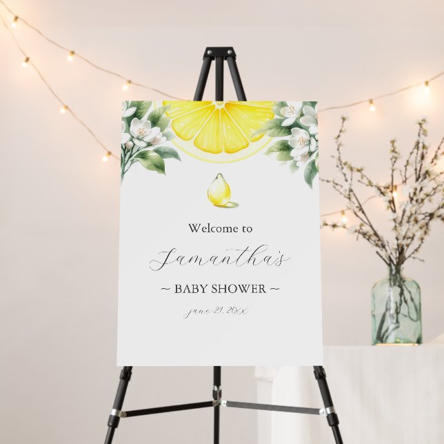 Lemon Themed Baby Shower Sign (In Situ (Stand))