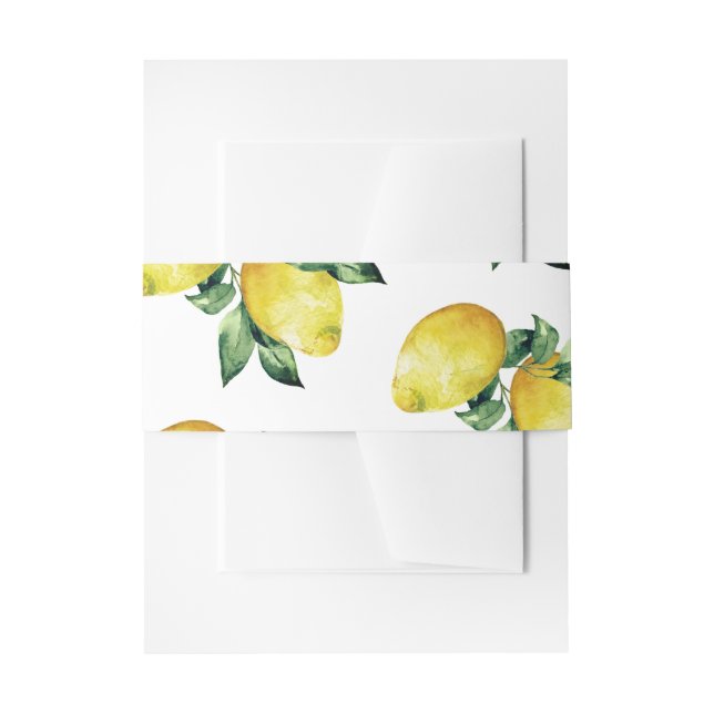 Lemon-Themed Belly Bands for Summer Weddings Invitation Belly Band (Front Example)