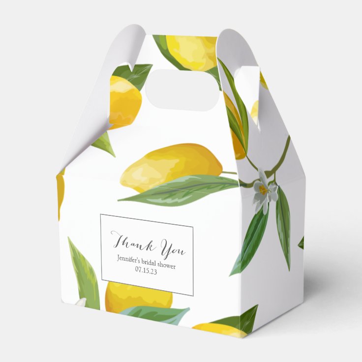 Lemon themed bridal shower favor favor box Zazzle