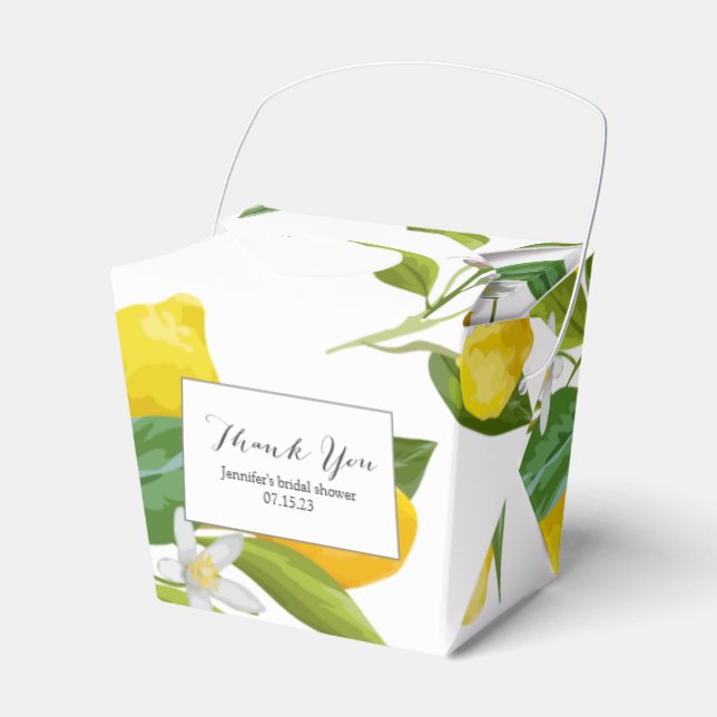 Lemon themed bridal shower favor  favor box (Front Side)